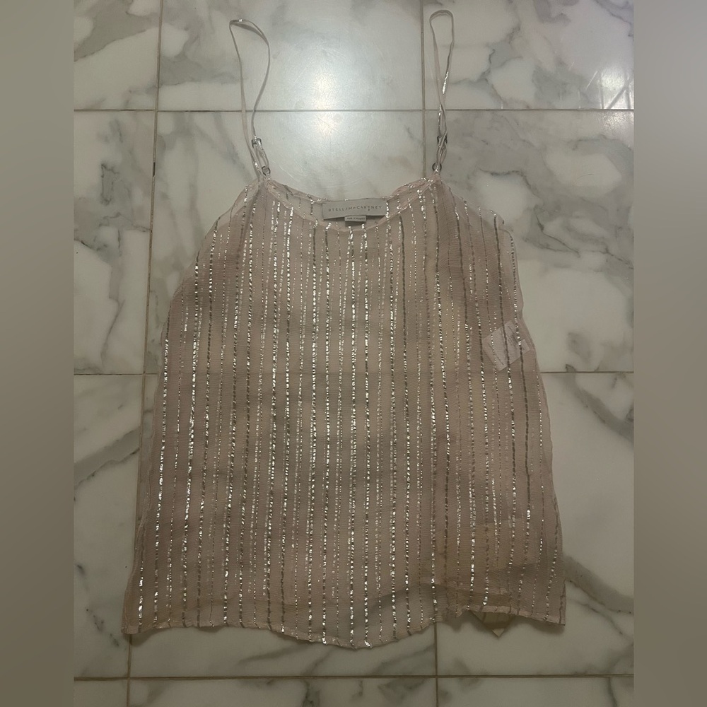 Stella McCartney spaghetti strap sheer top NEW